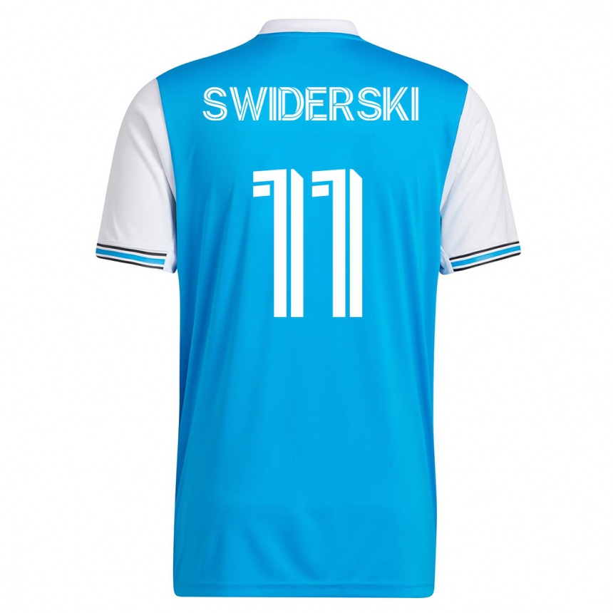 レディースフットボールカロル・シフィデルスキ#11青ホームシャツ2023/24ジャージーユニフォーム