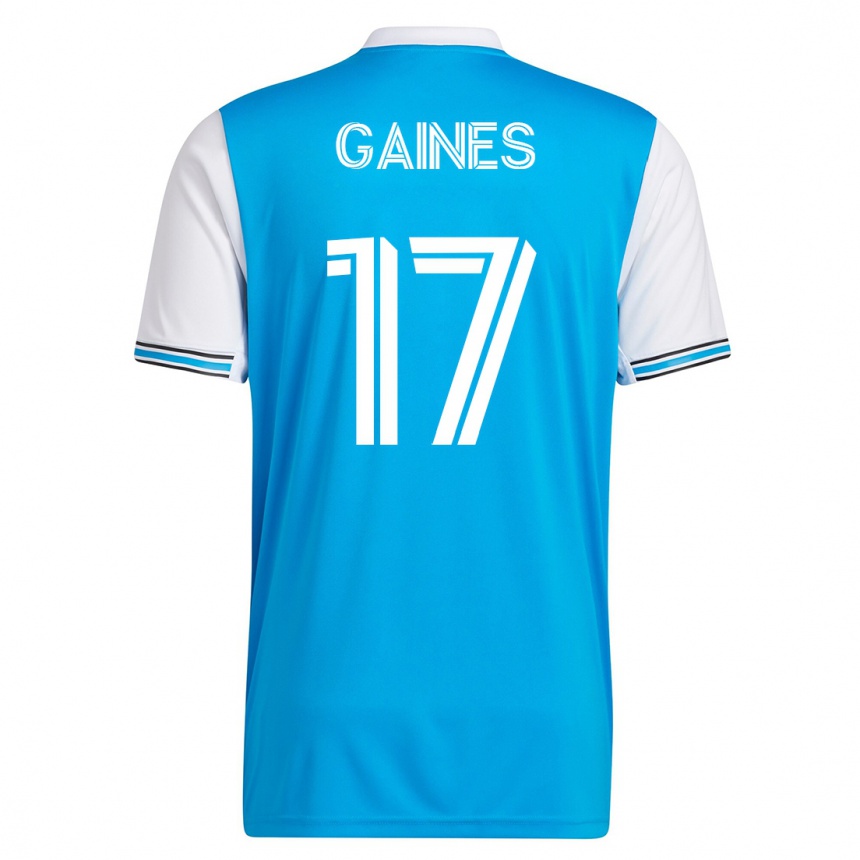 レディースフットボールマッキンツ・ゲインズ#17青ホームシャツ2023/24ジャージーユニフォーム