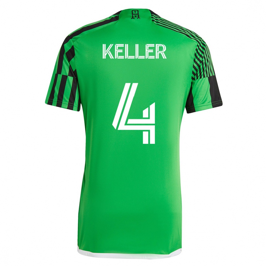 レディースフットボールキップ・ケラー#4グリーンブラックホームシャツ2023/24ジャージーユニフォーム