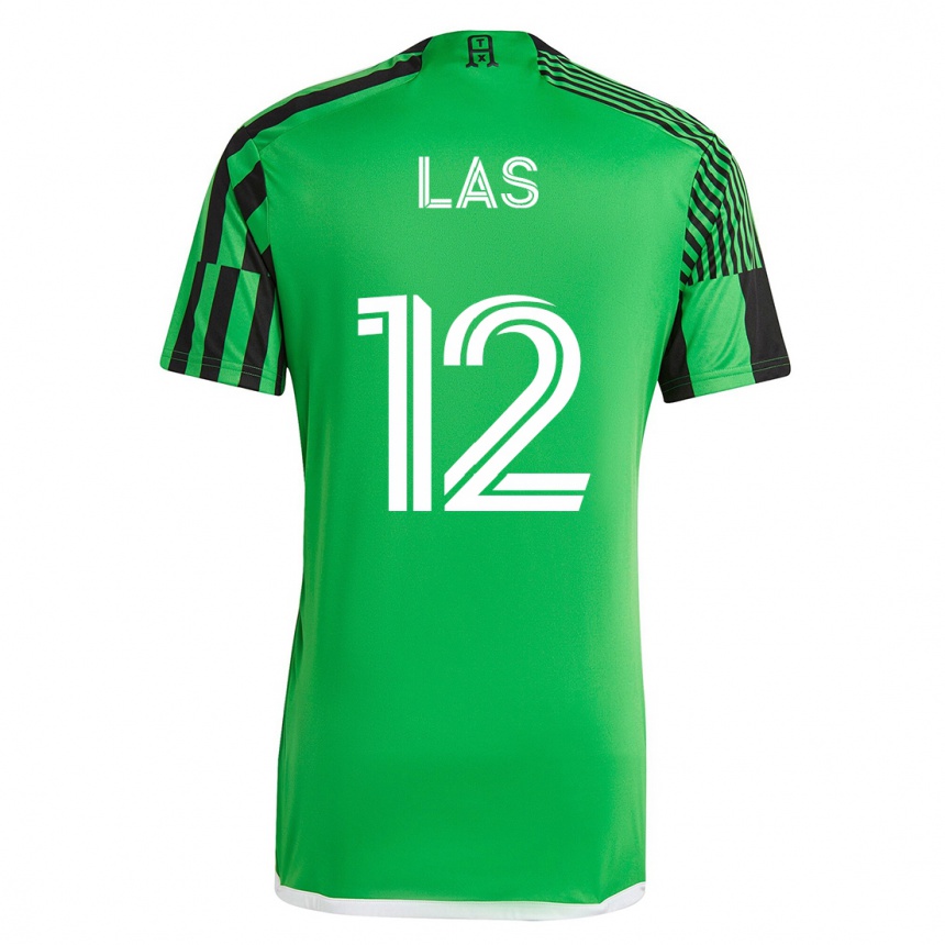 レディースフットボールダミアン・ラス#12グリーンブラックホームシャツ2023/24ジャージーユニフォーム