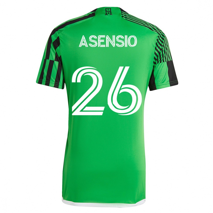 レディースフットボールチャーリー・アセンシオ#26グリーンブラックホームシャツ2023/24ジャージーユニフォーム
