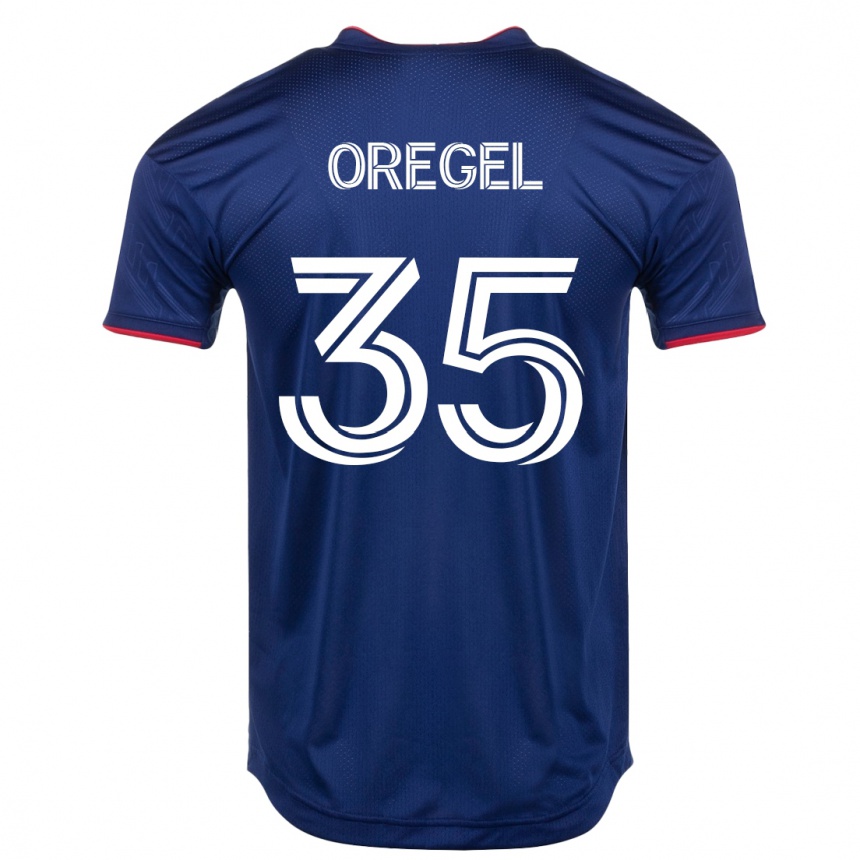 レディースフットボールセルジオ・オレゲル#35ネイビーホームシャツ2023/24ジャージーユニフォーム