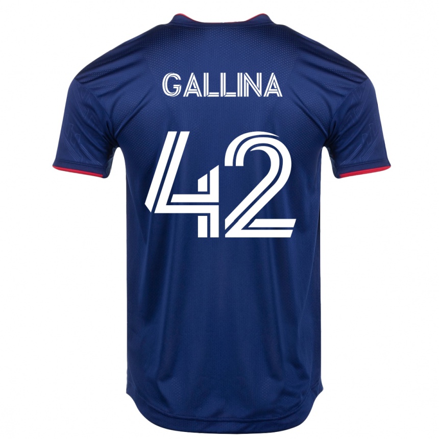 レディースフットボールエンリケ・ガッリーナ#42ネイビーホームシャツ2023/24ジャージーユニフォーム
