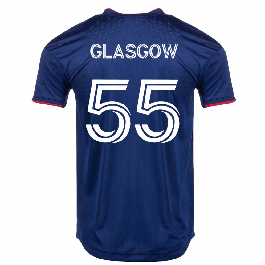 レディースフットボールオマリ・グラスゴー#55ネイビーホームシャツ2023/24ジャージーユニフォーム