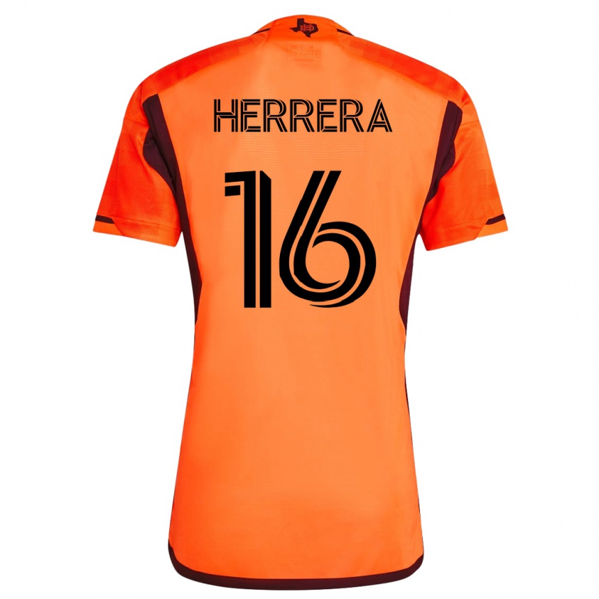 レディースフットボールエクトル・ミゲル・エレーラ#16オレンジホームシャツ2023/24ジャージーユニフォーム