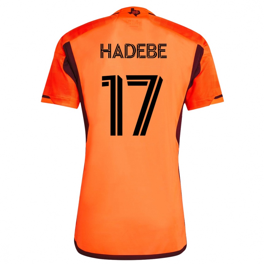 レディースフットボールティーンエイジ・ハデベ#17オレンジホームシャツ2023/24ジャージーユニフォーム