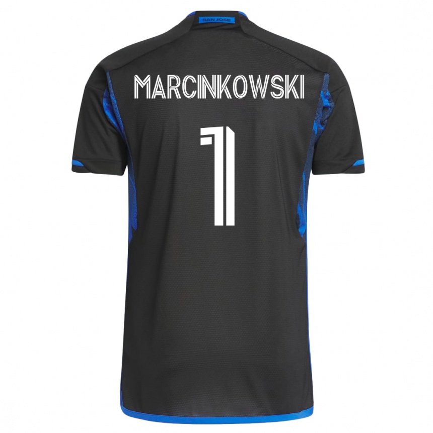 レディースフットボールJt・マーシンコウスキー#1青黒ホームシャツ2023/24ジャージーユニフォーム