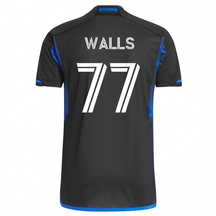 レディースフットボールケイシー・ウォールズ#77青黒ホームシャツ2023/24ジャージーユニフォーム