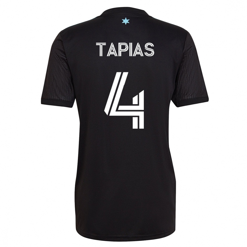 レディースフットボールミゲル・タピアス#4黒ホームシャツ2023/24ジャージーユニフォーム