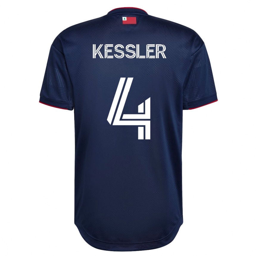 レディースフットボールヘンリー・ケスラー#4ネイビーホームシャツ2023/24ジャージーユニフォーム