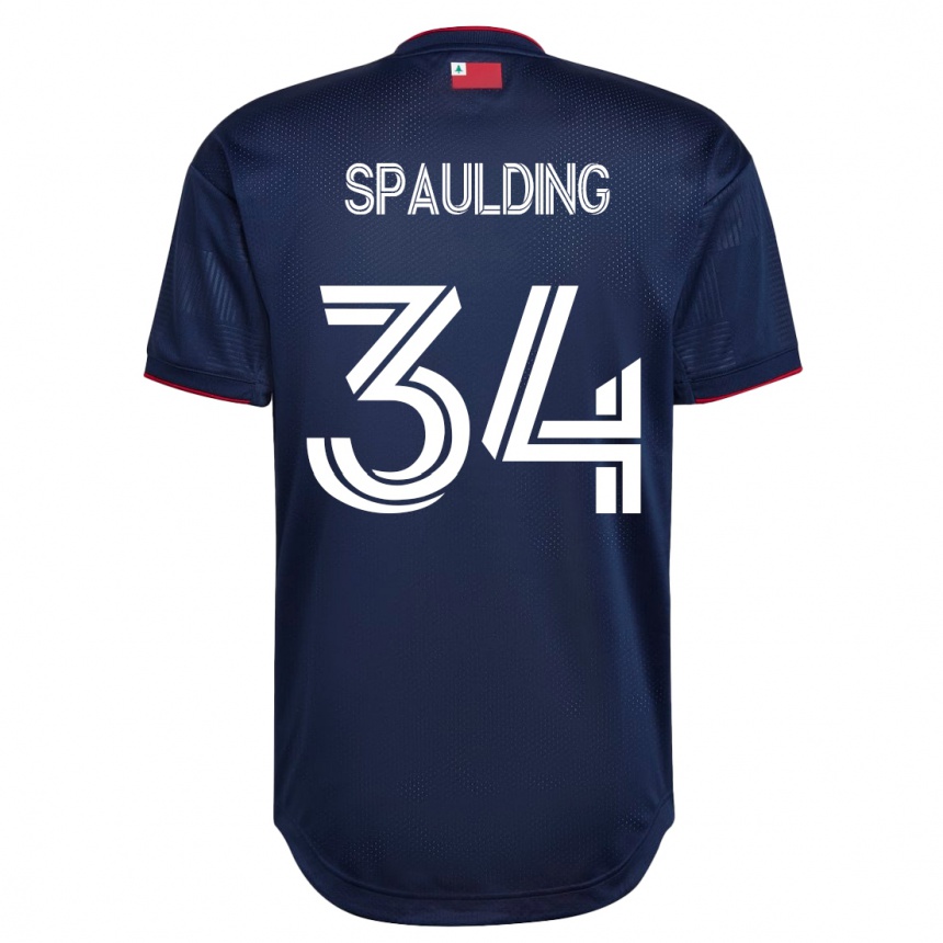 レディースフットボールライアン・スポールディング#34ネイビーホームシャツ2023/24ジャージーユニフォーム