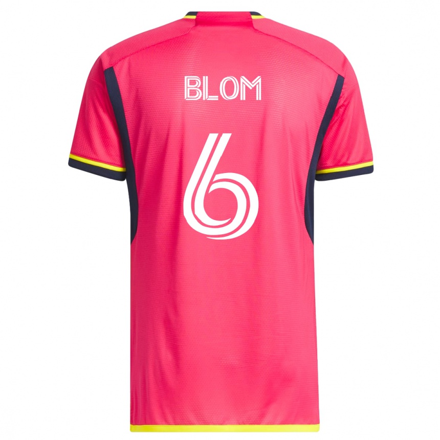 レディースフットボールジャブロ・ブロム#6ピンクホームシャツ2023/24ジャージーユニフォーム