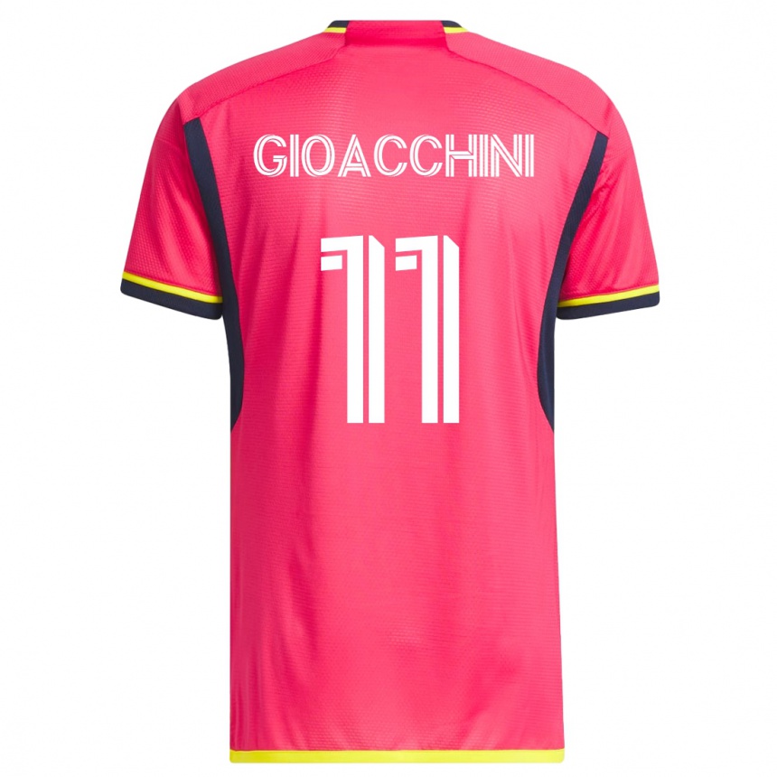 レディースフットボールニコラス・ジョアッキーニ#11ピンクホームシャツ2023/24ジャージーユニフォーム