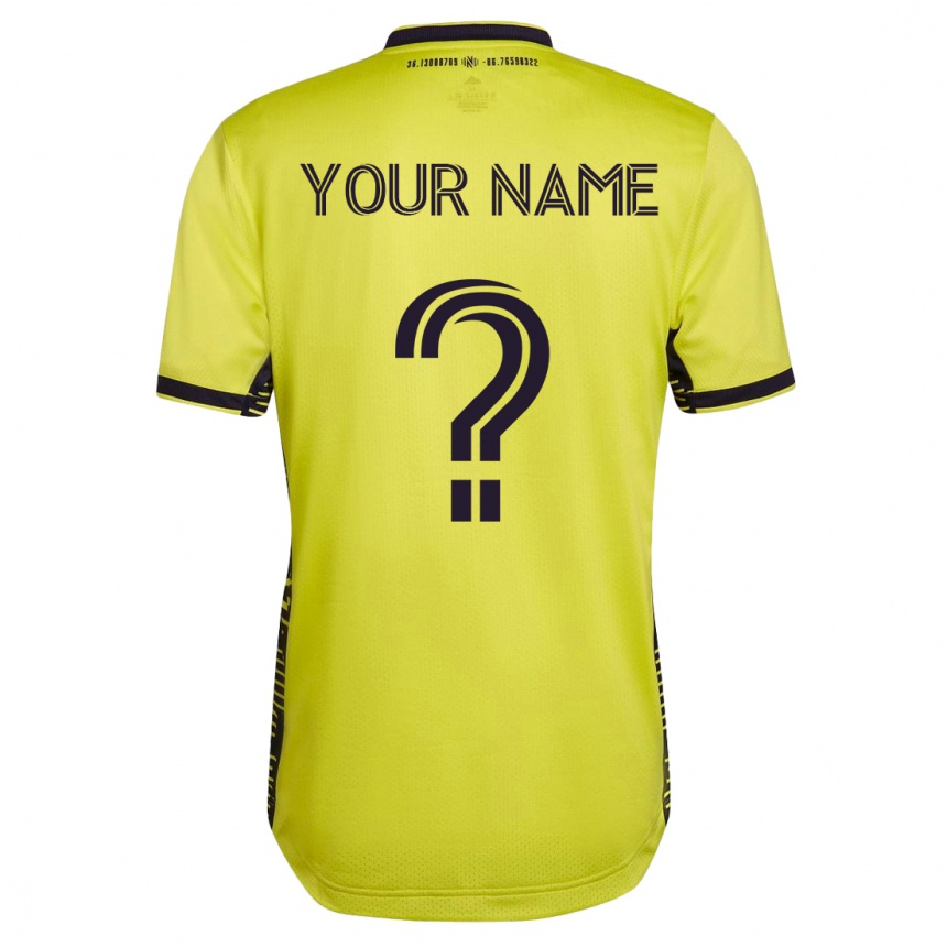 レディースフットボールあなたの名前#0イエローホームシャツ2023/24ジャージーユニフォーム