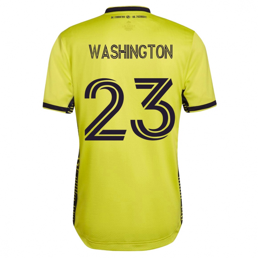 レディースフットボールテイラー・ワシントン#23イエローホームシャツ2023/24ジャージーユニフォーム
