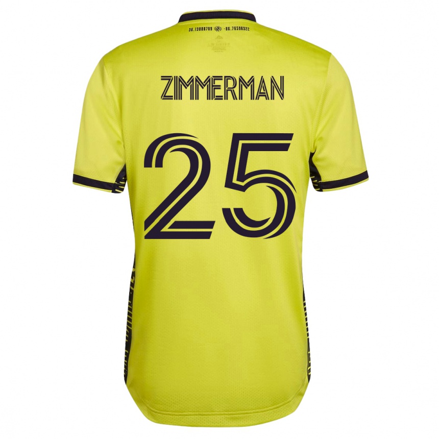 レディースフットボールウォーカー・ジマーマン#25イエローホームシャツ2023/24ジャージーユニフォーム