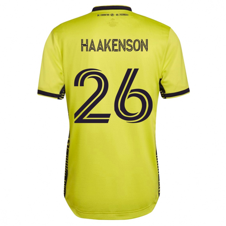 レディースフットボールルーク・ハーケンソン#26イエローホームシャツ2023/24ジャージーユニフォーム