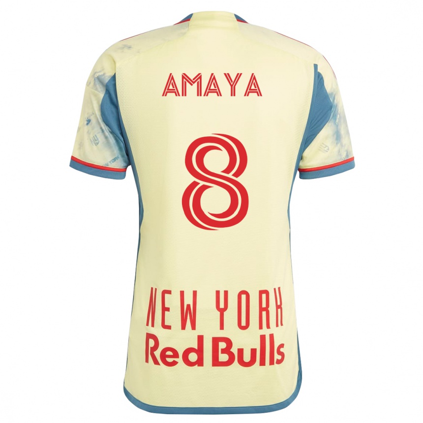 レディースフットボールフランキー・アマヤ#8イエローホームシャツ2023/24ジャージーユニフォーム