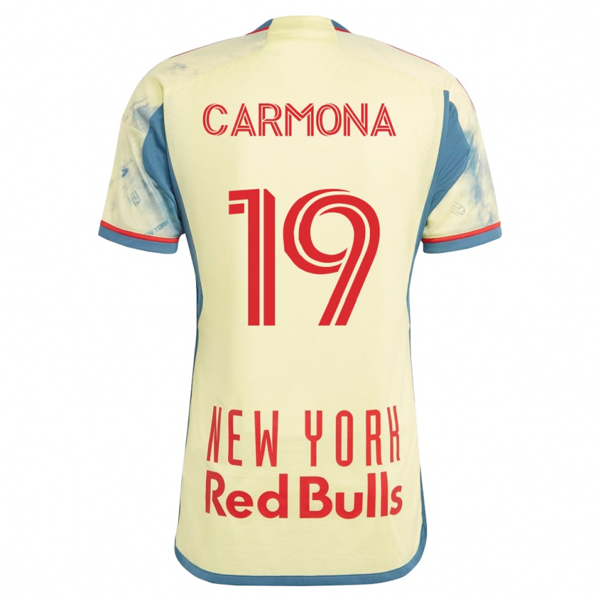 レディースフットボールウィケルマン・カルモナ#19イエローホームシャツ2023/24ジャージーユニフォーム