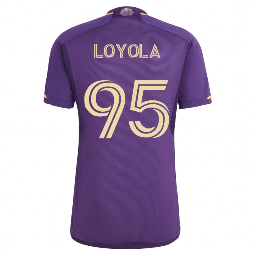 レディースフットボールファビアン・ロヨラ#95バイオレットホームシャツ2023/24ジャージーユニフォーム