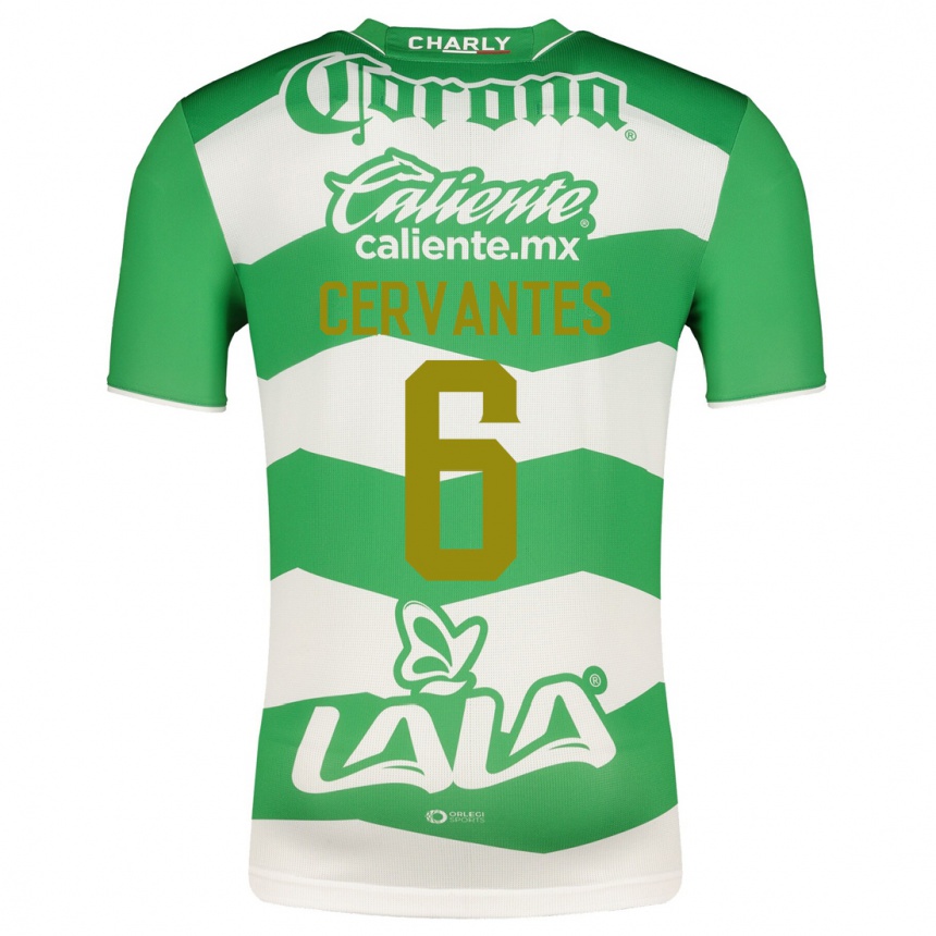 レディースフットボールアラン・セルバンテス#6緑ホームシャツ2023/24ジャージーユニフォーム