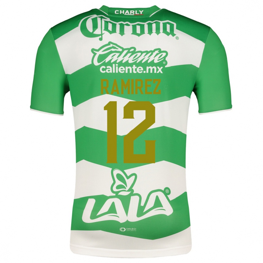 レディースフットボールサンティアゴ・ラミレス#12緑ホームシャツ2023/24ジャージーユニフォーム