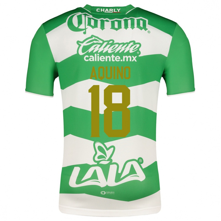 レディースフットボールペドロ・アキーノ#18緑ホームシャツ2023/24ジャージーユニフォーム