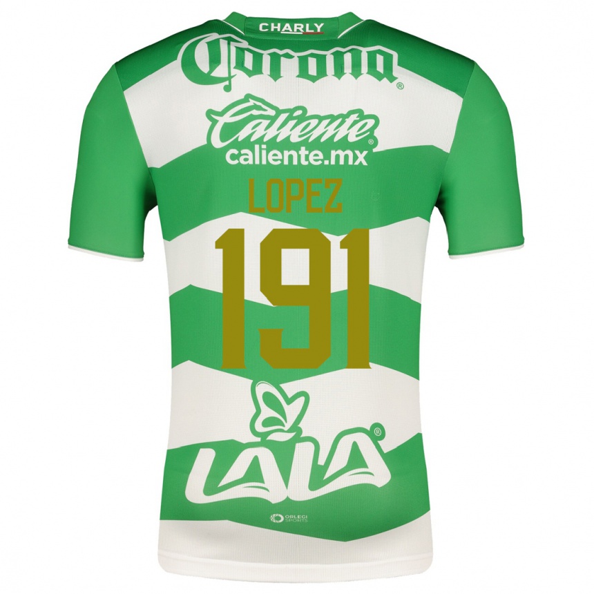 レディースフットボールカルロス・ロペス#191緑ホームシャツ2023/24ジャージーユニフォーム