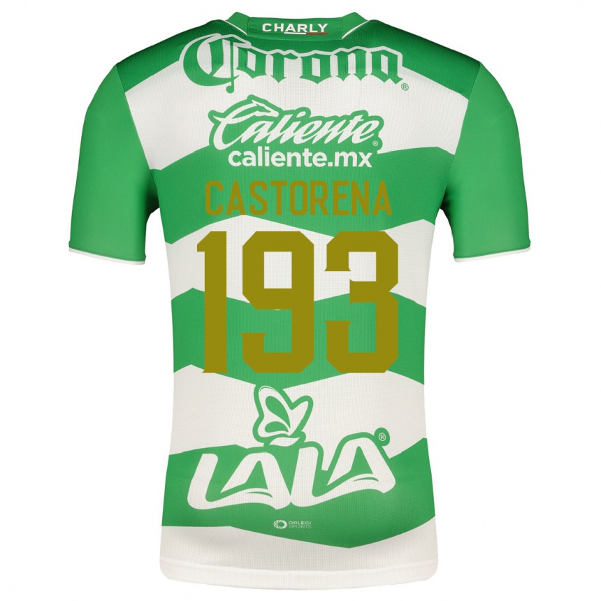 レディースフットボールダミアン・カストレナ#193緑ホームシャツ2023/24ジャージーユニフォーム
