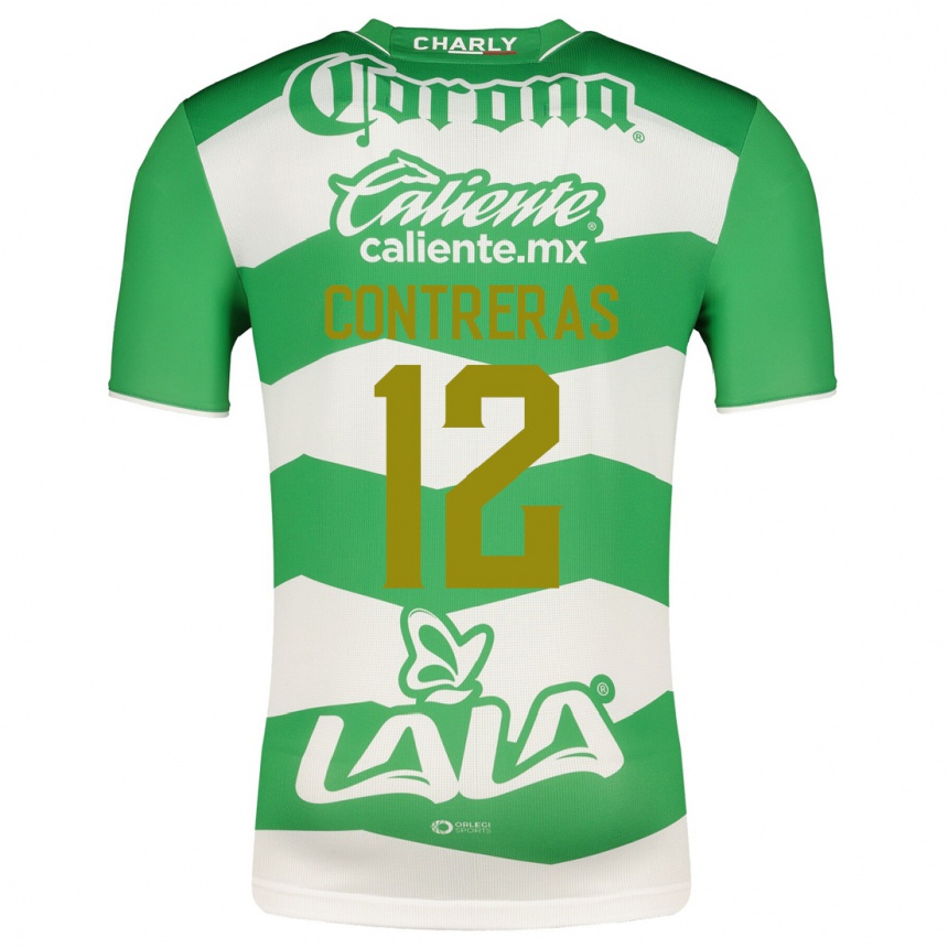 レディースフットボールカロル・コントレラス#12緑ホームシャツ2023/24ジャージーユニフォーム