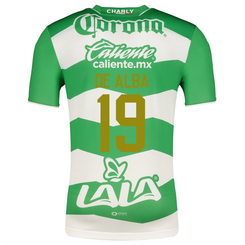 レディースフットボールルイーサ・デ・アルバ#19緑ホームシャツ2023/24ジャージーユニフォーム