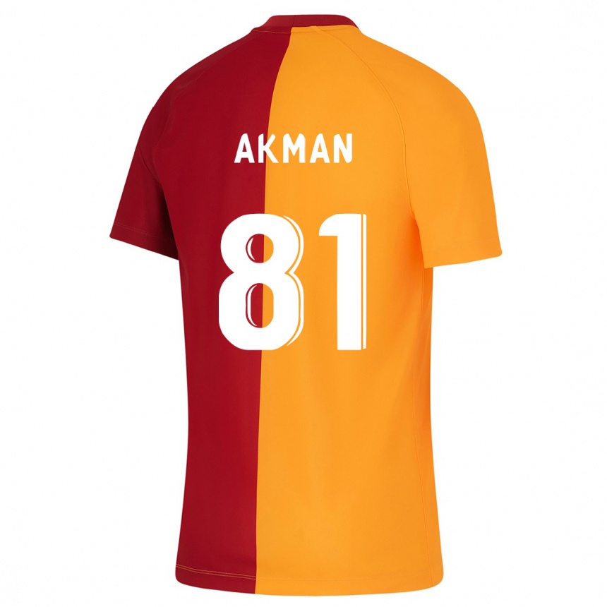 レディースフットボールハムザ・アクマン#81オレンジホームシャツ2023/24ジャージーユニフォーム