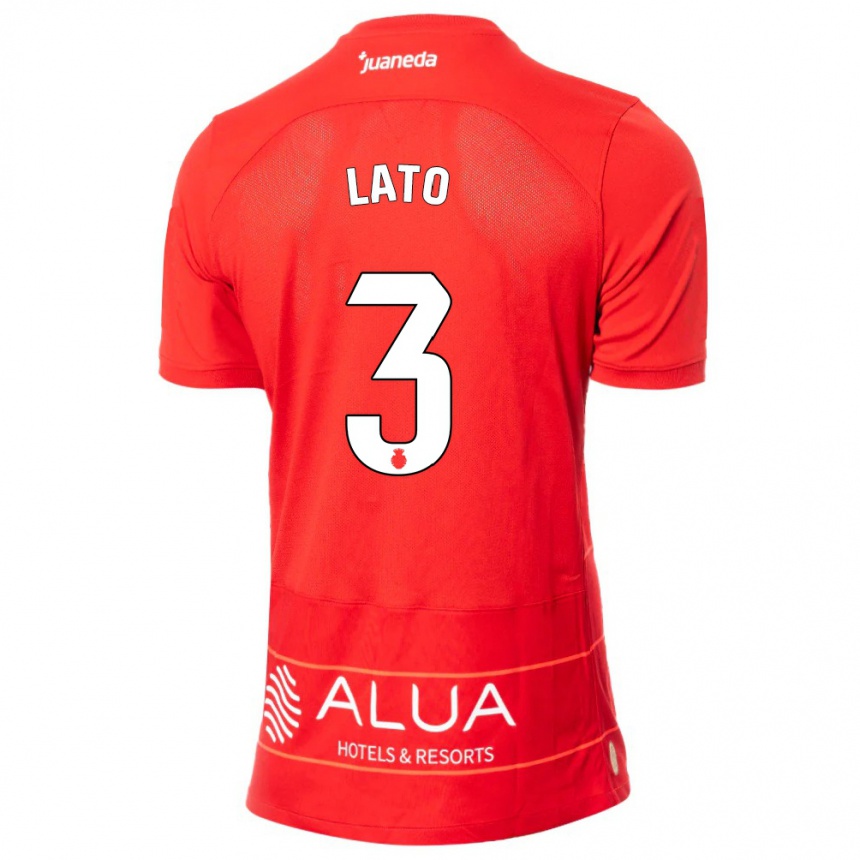レディースフットボールアントニオ・ラトーレ・グルエソ#3赤ホームシャツ2023/24ジャージーユニフォーム