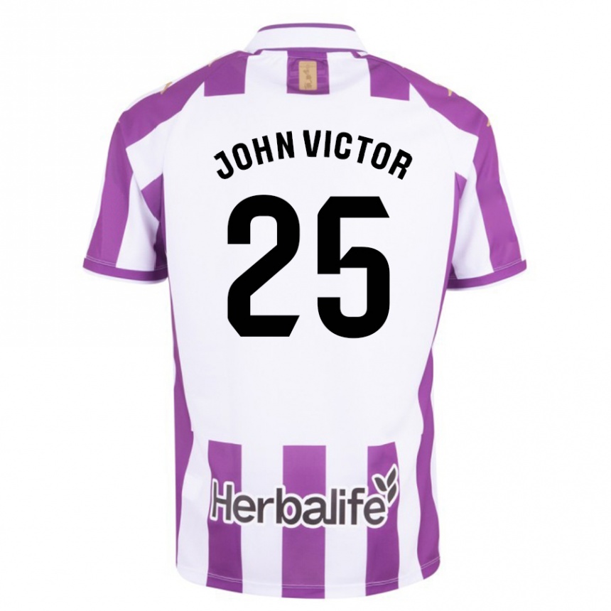 レディースフットボールジョン・ビクター#25紫ホームシャツ2023/24ジャージーユニフォーム