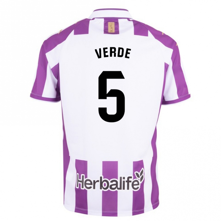 レディースフットボールエイドリアン・グリーン#5紫ホームシャツ2023/24ジャージーユニフォーム