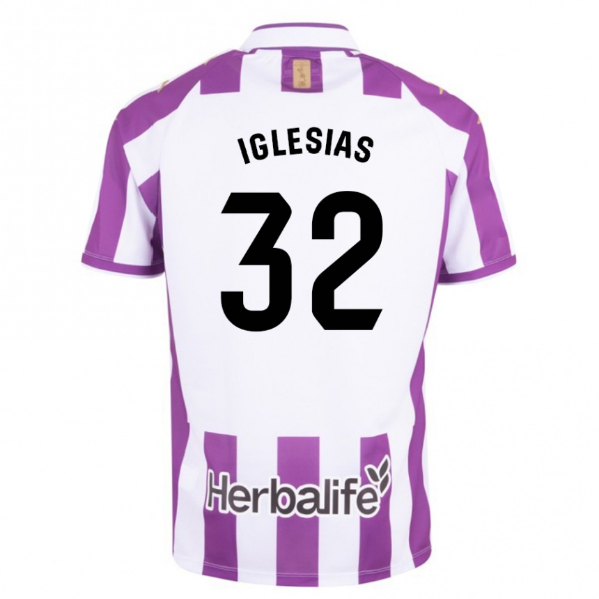 レディースフットボールクック・イグレシアス#32紫ホームシャツ2023/24ジャージーユニフォーム