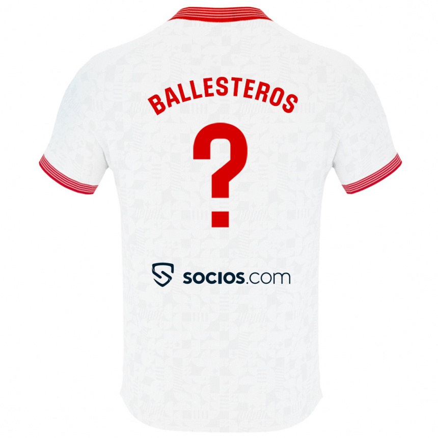 レディースフットボールゴンサロ・バレステロス#0白ホームシャツ2023/24ジャージーユニフォーム