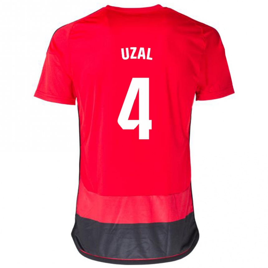 レディースフットボールイェライ・ウザル・モンテーロ#4赤、黒ホームシャツ2023/24ジャージーユニフォーム