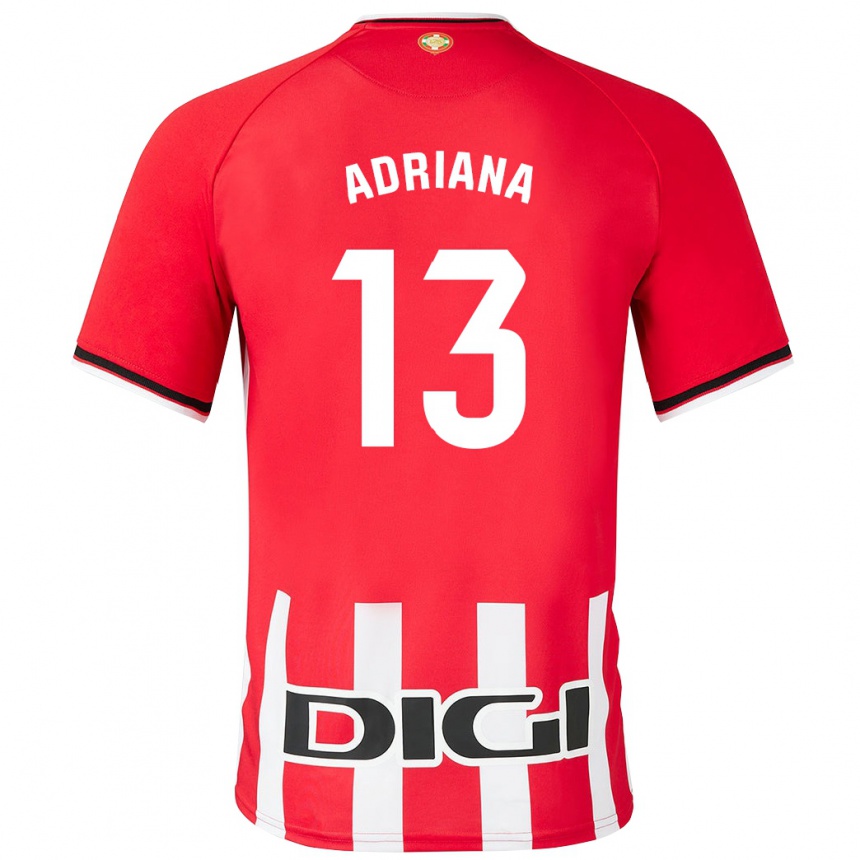 レディースフットボールアドリアナ・ナンクラレス・ロメロ#13赤ホームシャツ2023/24ジャージーユニフォーム