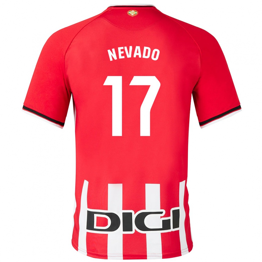 レディースフットボールネレア・ネバド#17赤ホームシャツ2023/24ジャージーユニフォーム