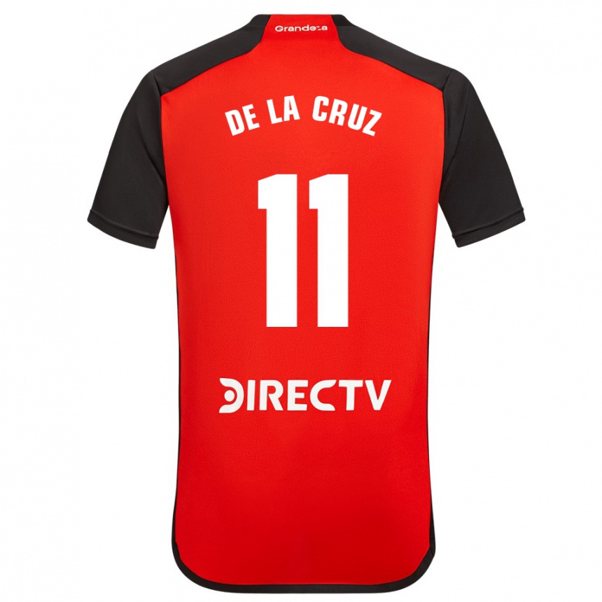 レディースフットボールニコラス・デ・ラ・クルス#11赤アウェイシャツ2023/24ジャージーユニフォーム