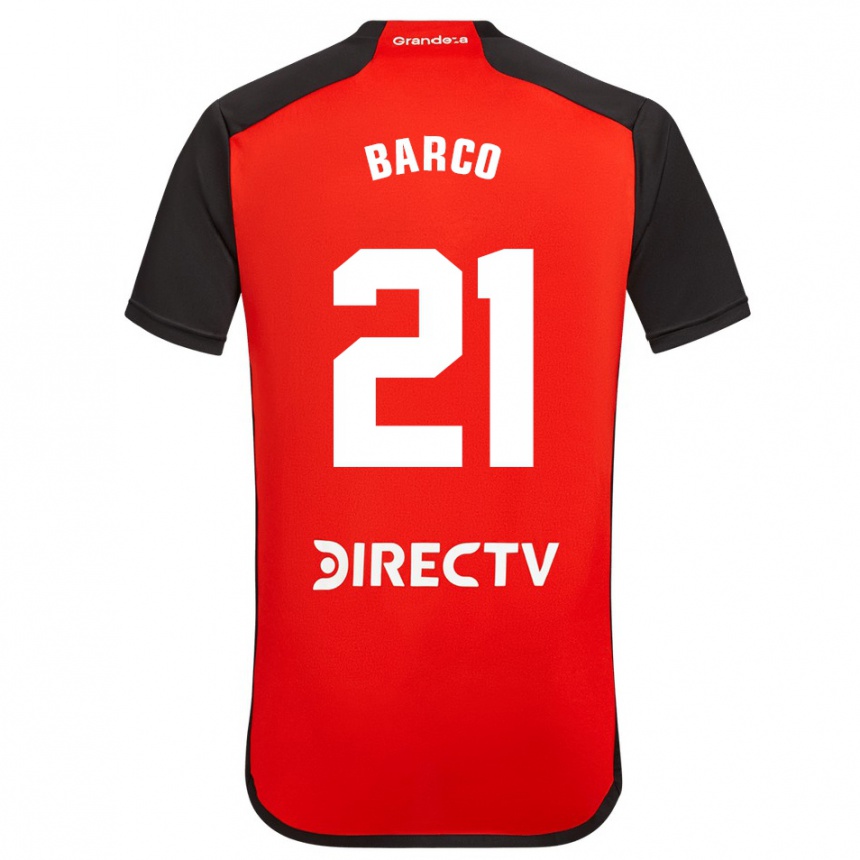 レディースフットボールエセキエル・バルコ#21赤アウェイシャツ2023/24ジャージーユニフォーム