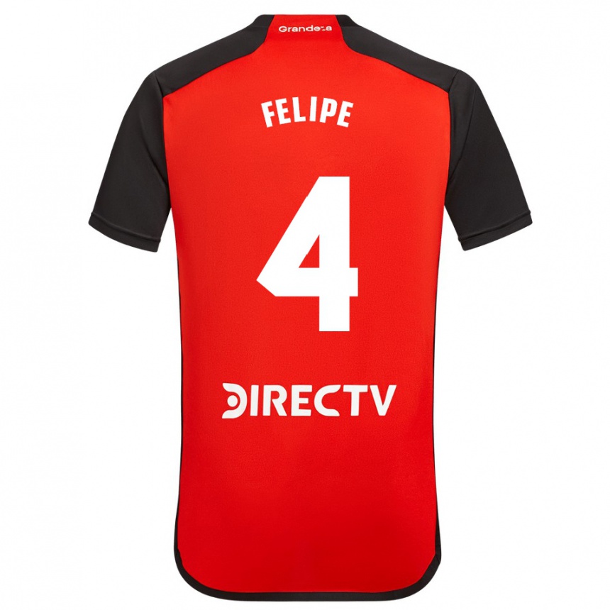 レディースフットボールカリーナ・フェリペ#4赤アウェイシャツ2023/24ジャージーユニフォーム