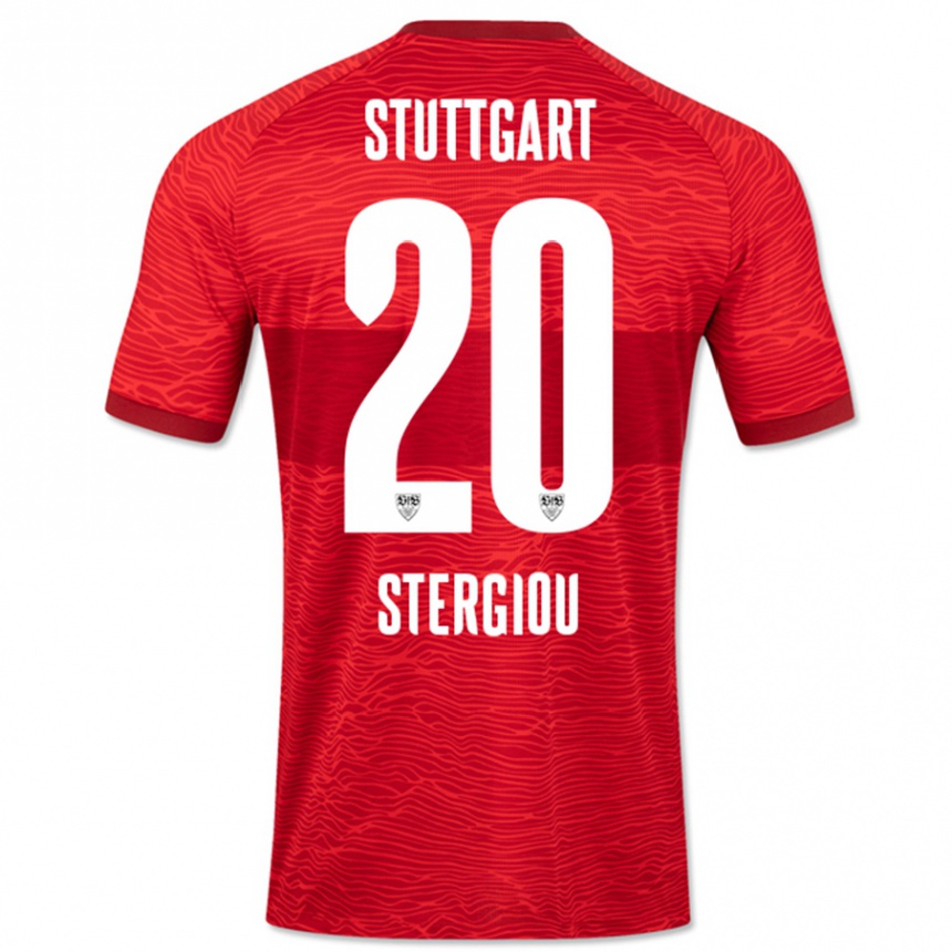 レディースフットボールレオニダス・ステルギウ#20赤アウェイシャツ2023/24ジャージーユニフォーム
