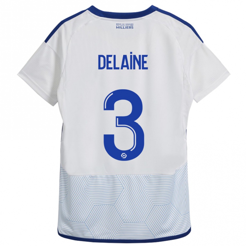 レディースフットボールトーマス・ディレイン#3白アウェイシャツ2023/24ジャージーユニフォーム