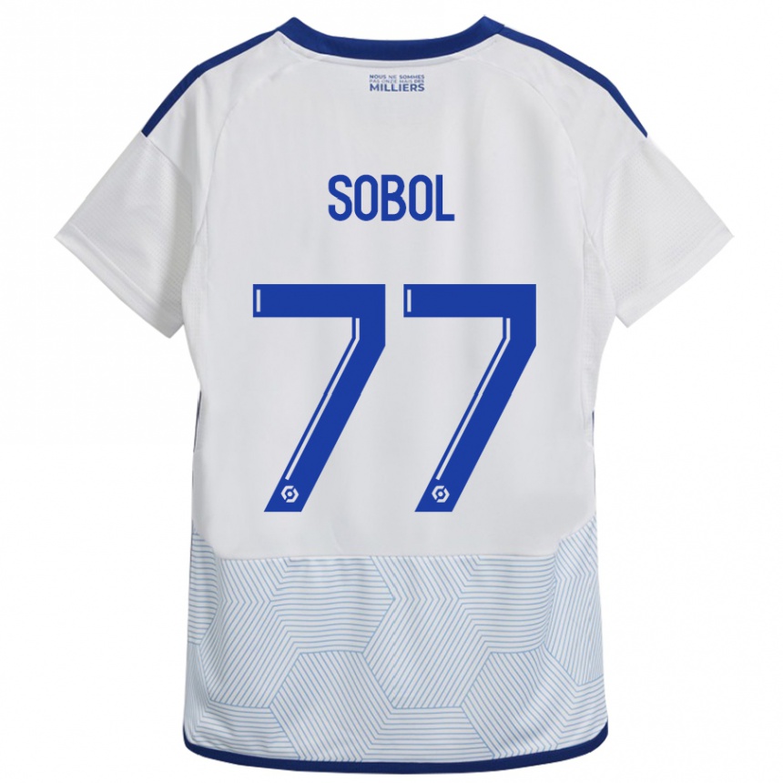 レディースフットボールエドゥアルド・ソボル#77白アウェイシャツ2023/24ジャージーユニフォーム