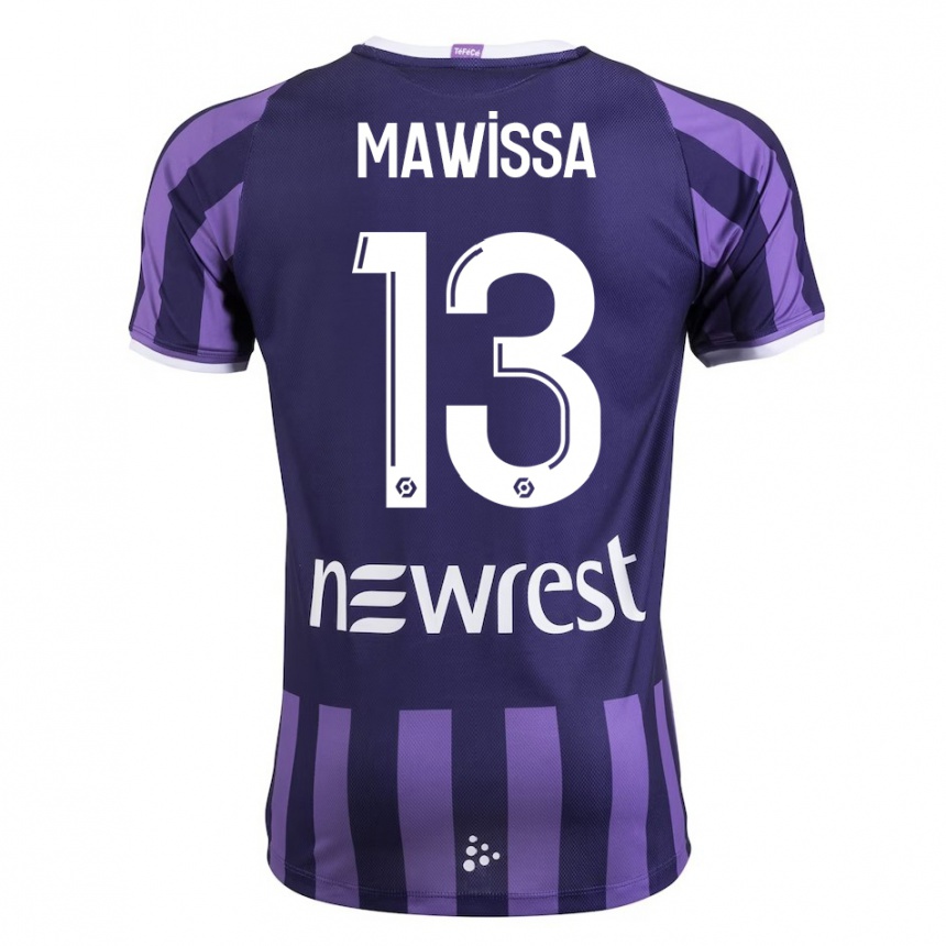 レディースフットボールクリスチャン・マウィッサ・エレビ#13紫アウェイシャツ2023/24ジャージーユニフォーム