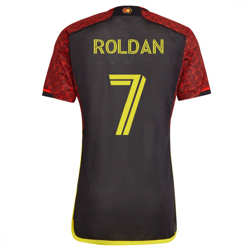 レディースフットボールクリスティアン・ロルダン#7オレンジアウェイシャツ2023/24ジャージーユニフォーム