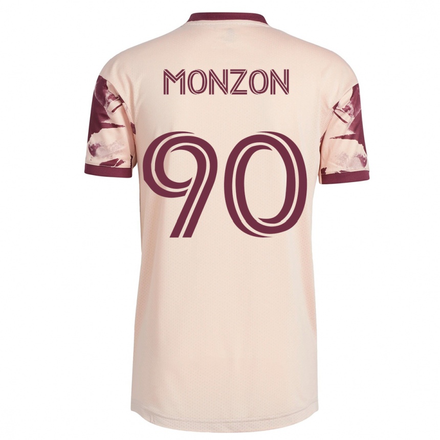 レディースフットボールフロリアン・モンソン#90オフホワイトアウェイシャツ2023/24ジャージーユニフォーム