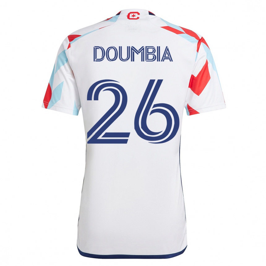 レディースフットボールウスマン・ドゥンビア#26白青アウェイシャツ2023/24ジャージーユニフォーム